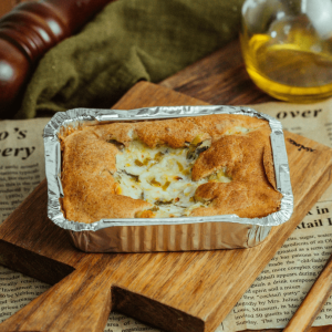 TORTA INTEGRAL DE ALHO PORÓ C/QUEIJO BRANCO